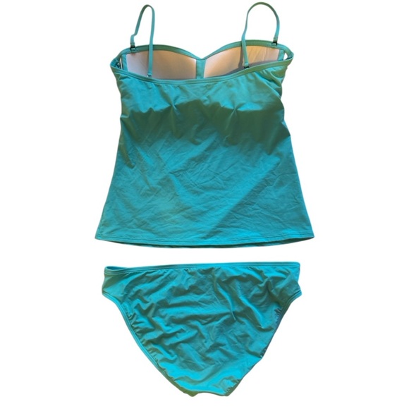 Kenneth Cole Reaction Turquoise Bikini Tankini with Embroidery women’s size L - Picture 7 of 13